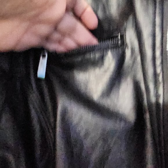 Faux Black Leather Jacket - Picture 4 of 11